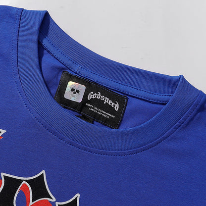 Godspeed T-shirts Spacesuit Pyramid Printing Cotton Casual Crew Neck Short Sleeve Men and Women