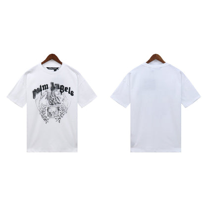 Palm Angels T-shirt Smoke Skull Angel Print Short Sleeve T-shirt
