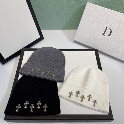 Chrome Heart Beanie Knitted Hat Autumn Winter