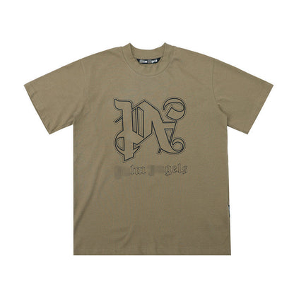 Palm Angels T-shirt Embroidered Letter Logo Short Sleeve T-shirt