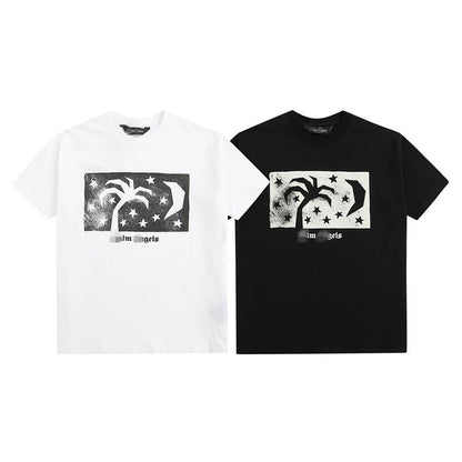 Palm Angels T-shirt Star Moon Print Short Sleeve T-shirt