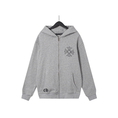 Chrome Heart Hoodie Crowe Hooded Sweater Cardigan Zip Long Sleeve Jacket