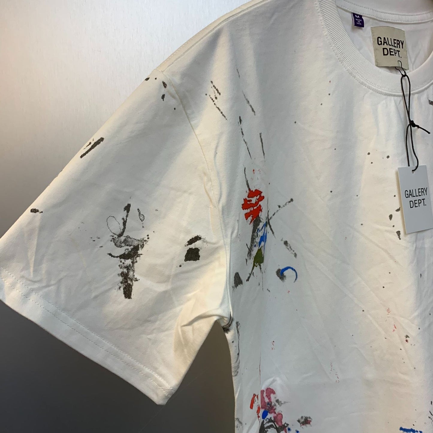 Gallery Dept T-Shirt Color Hand Painted Splash Ink Letter Print Short Sleeve T-Shirt