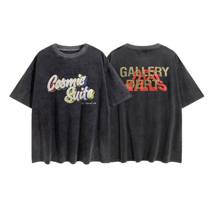 Gallery Dept T-shitrs Printed round Neck Retro Short Sleeve T-shirt Loose Short Sleeve