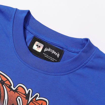 Godspeed T-shirts Urban Skateboard Skull Junior Print Cotton Casual Short Sleeve Men and Women