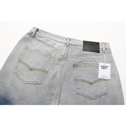 Gallery Dept Jeans leather label embroidery water ripple gradual change wash jeans